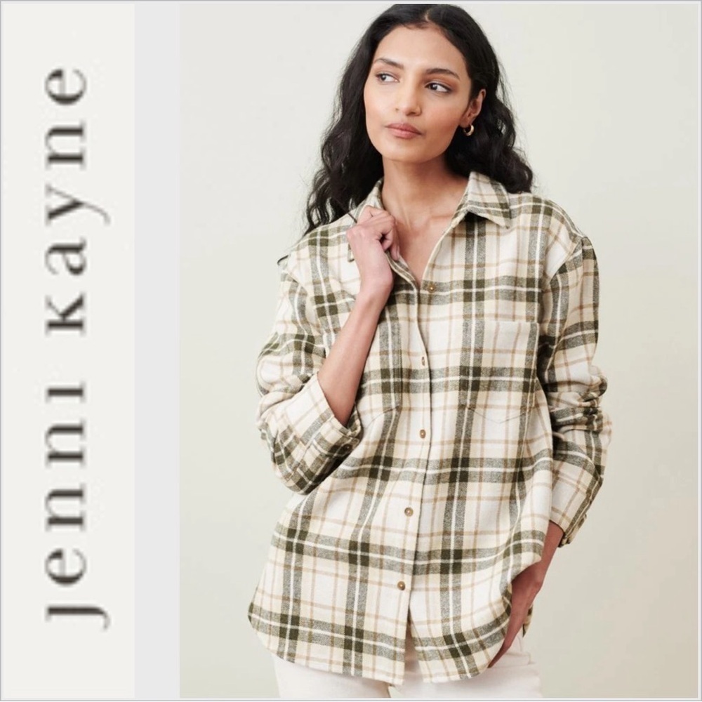 Jenni Kayne O’Keeffe Overshirt - Oatmeal Plaid XL